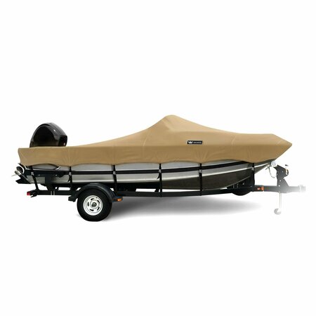 EEVELLE Boat Cover ALUMINUM FISHING Walk Thru Windshield, Outboard Fits 12ft 6in L up to 100in W Khaki WSAVWT12100B-KHA